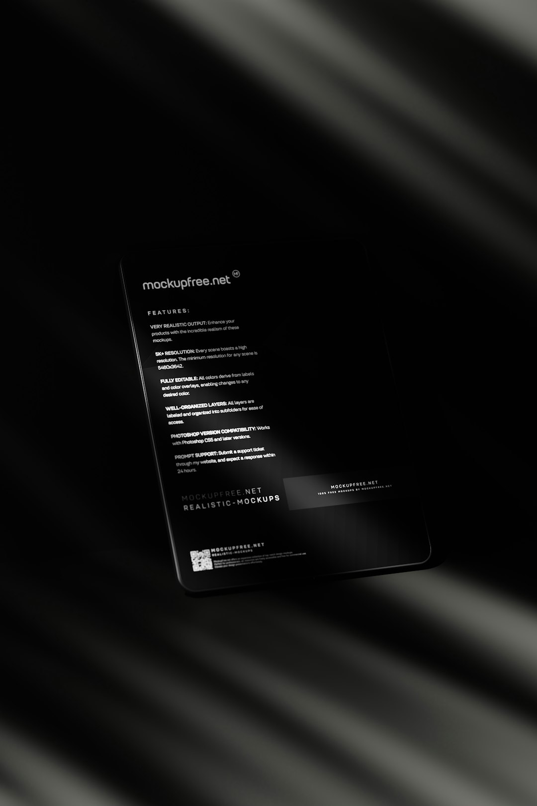 Unbranded Tablet Screen Mockup Dark color theme tab screen mockup set featuring an unbranded modern tablet. Download this mockup set from MockupFree - https://mockupfree.net